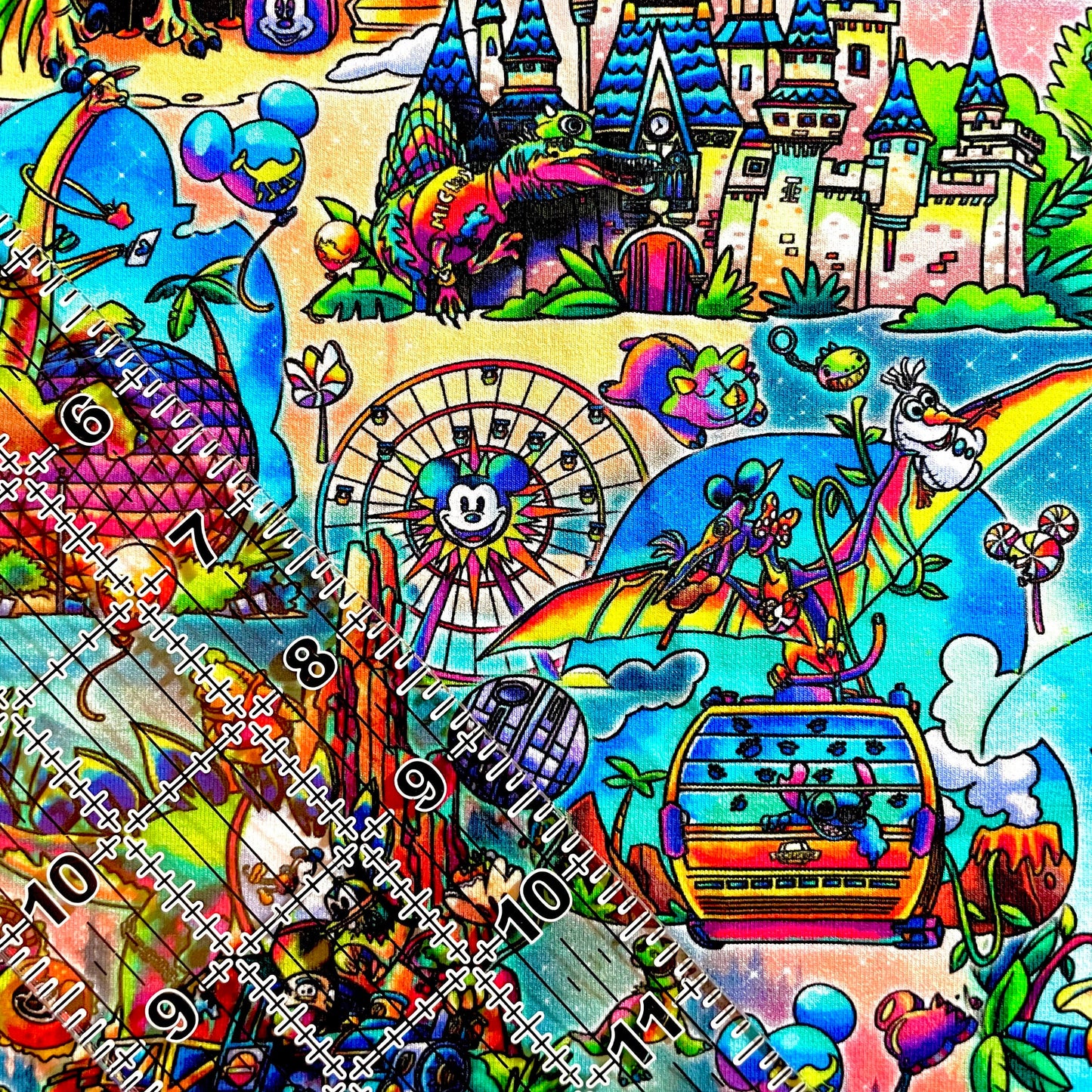 9x14 Tumbler Cut, Custom Fabric, CottonSpandex, High Quality, Mask Cut, Tumbler Fabric, Dinosaur, Disney, Jurassic, Theme Park, Magic Park