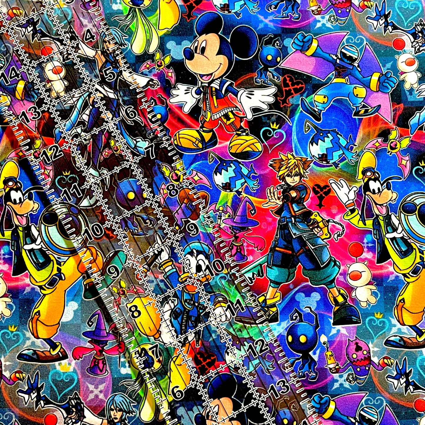 9x14 Tumbler Cut, Custom Fabric, CottonSpandex, High Quality, Mask Cut, Tumbler Fabric, Disney, Dragon, Anime, Mickey, Goofy, Free Hearts