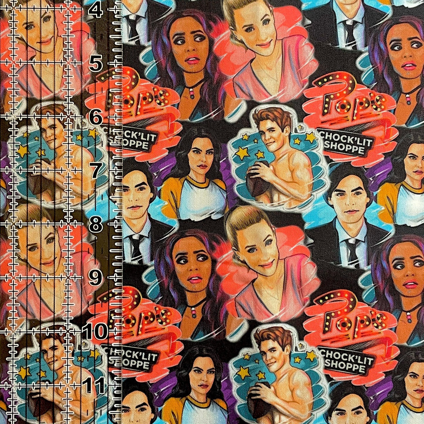 9x14 Tumbler Cut, Custom Fabric, CW Cotton Woven, High Quality, Mask Cut, Tumbler Fabric, TV, Series, Comics, River Friends, High School