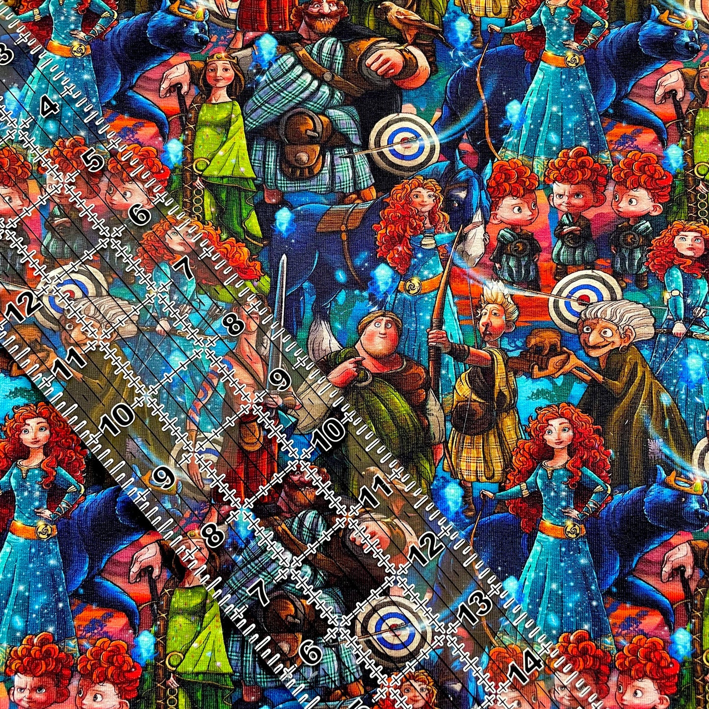 9x14 Tumbler Cut, Custom Fabric, CottonSpandex, High Quality, Mask Cut, Tumbler Fabric, Disney, Princess, Brave, Merida, Fate Lives Within