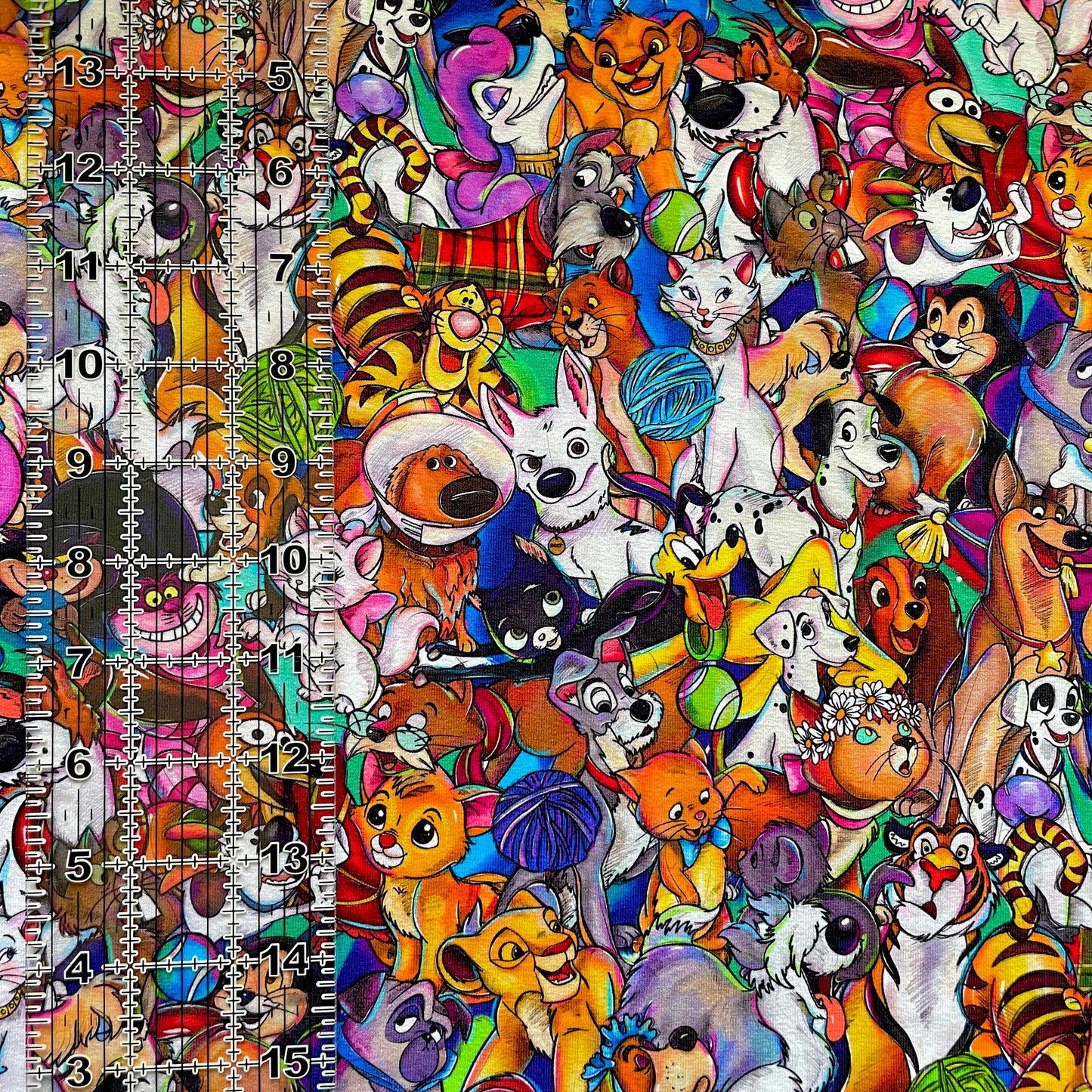 9x14 Tumbler Cut, Custom Fabric, CottonSpandex, High Quality, Mask Cut, Tumbler Fabric, Disney Dogs and Cats, Stitch, Cute, Pets