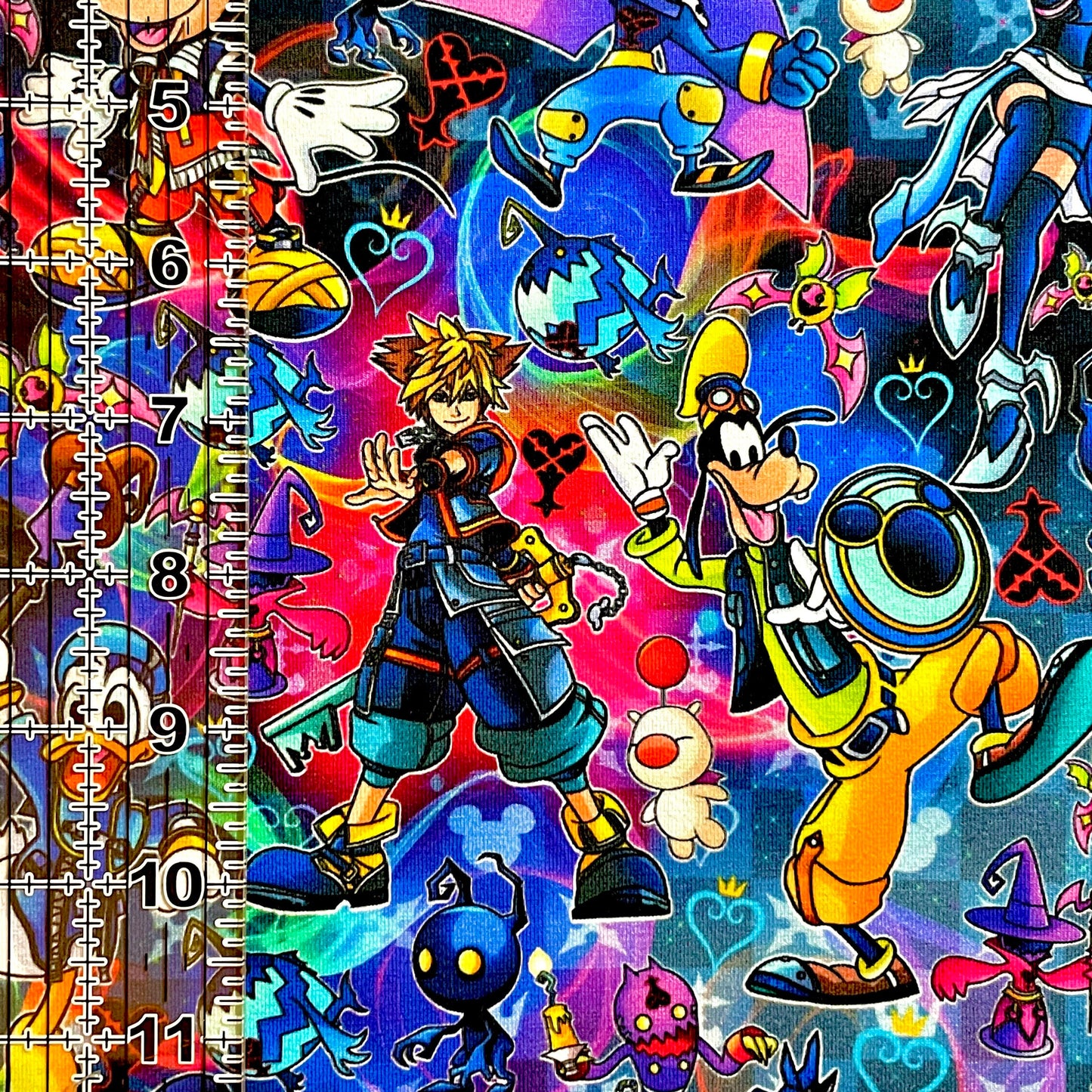 9x14 Tumbler Cut, Custom Fabric, CottonSpandex, High Quality, Mask Cut, Tumbler Fabric, Disney, Dragon, Anime, Mickey, Goofy, Free Hearts