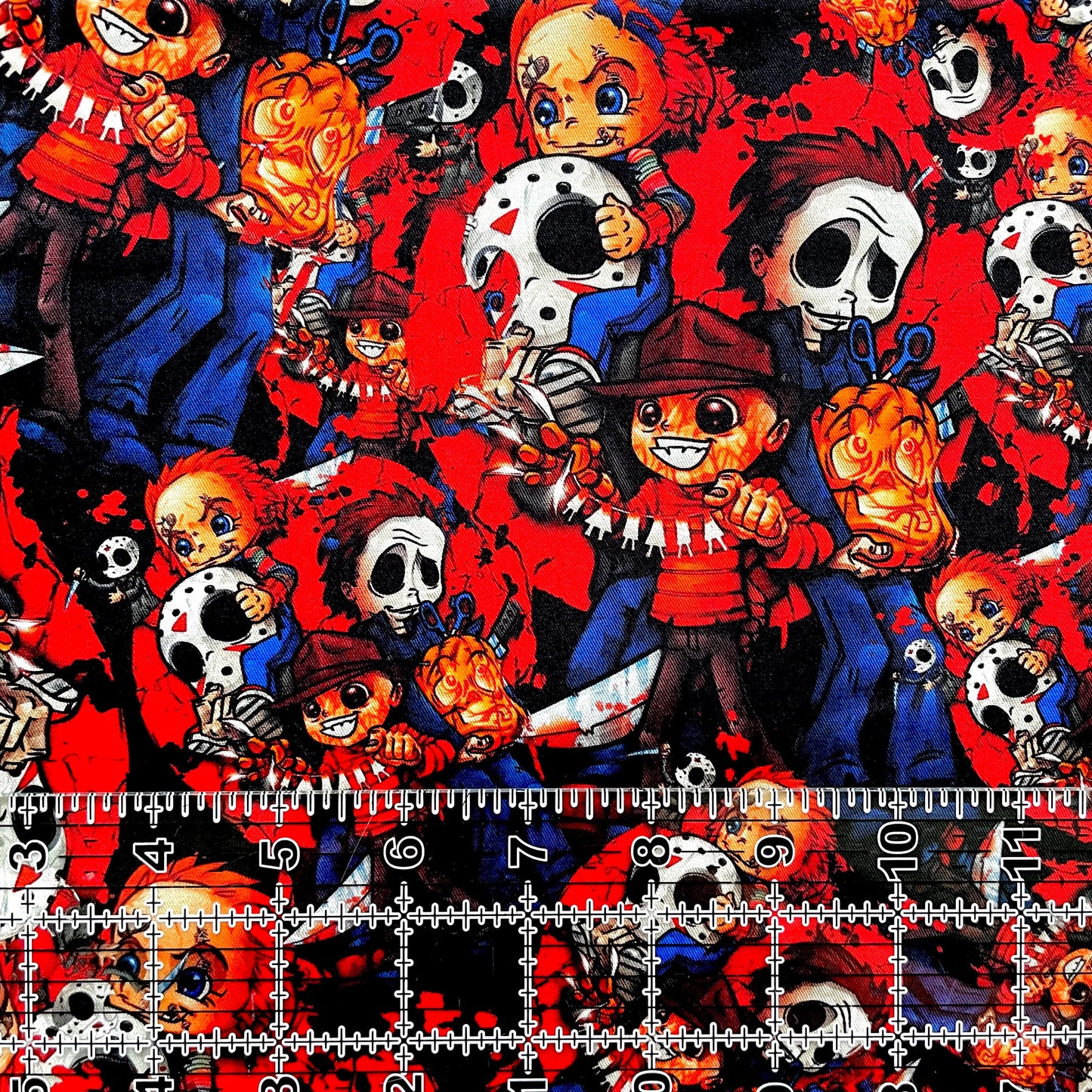 9x14 Tumbler Cut, Custom Fabric, CW Cotton Woven, High Quality, Mask Cut, Tumbler Fabric, Horror, Serial Killer, Halloween, Freddy & Friends