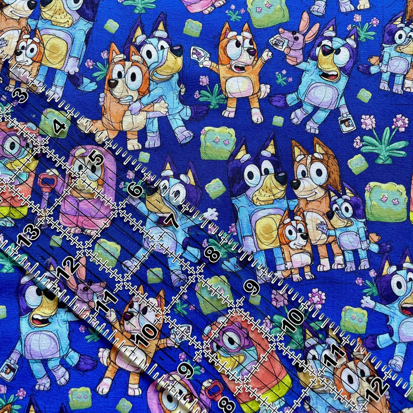 9x14 Tumbler Cut, Custom Fabric, CottonSpandex, High Quality, Mask Cut, Tumbler Fabric, Disney Pups, Dogs, Blue