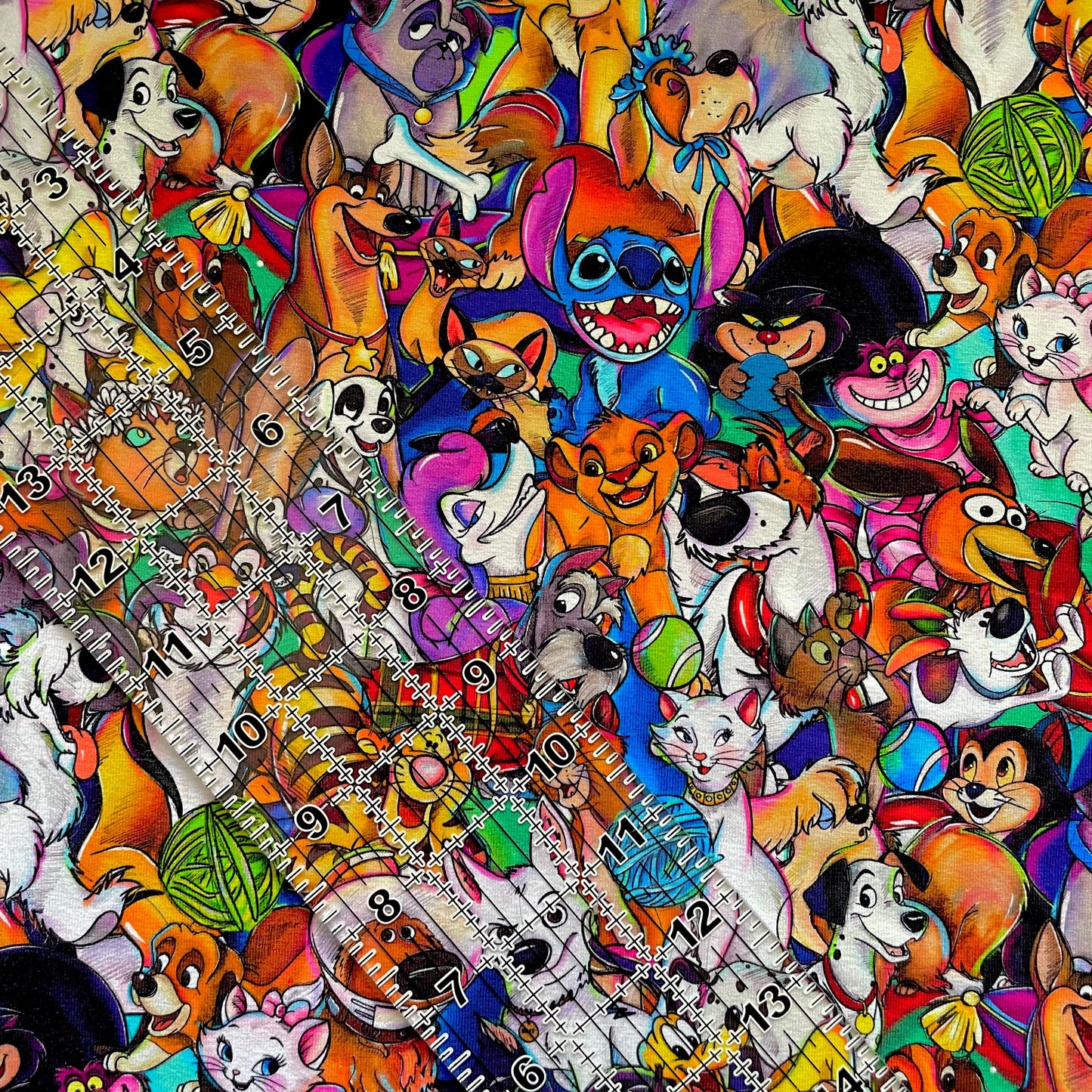 9x14 Tumbler Cut, Custom Fabric, CottonSpandex, High Quality, Mask Cut, Tumbler Fabric, Disney Dogs and Cats, Stitch, Cute, Pets