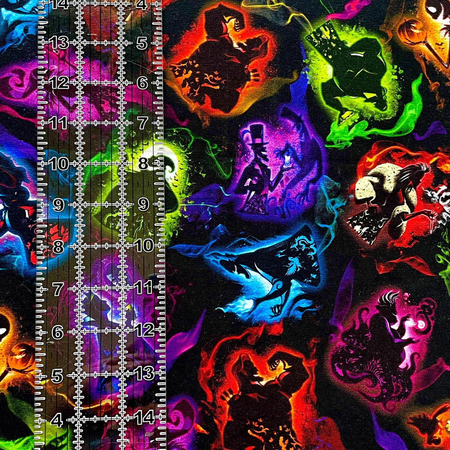 9x14 Tumbler Cut, Custom Fabric, CottonSpandex, High Quality, Mask Cut, Tumbler Fabric, Villains, Beautiful, Vibrant, Illumination