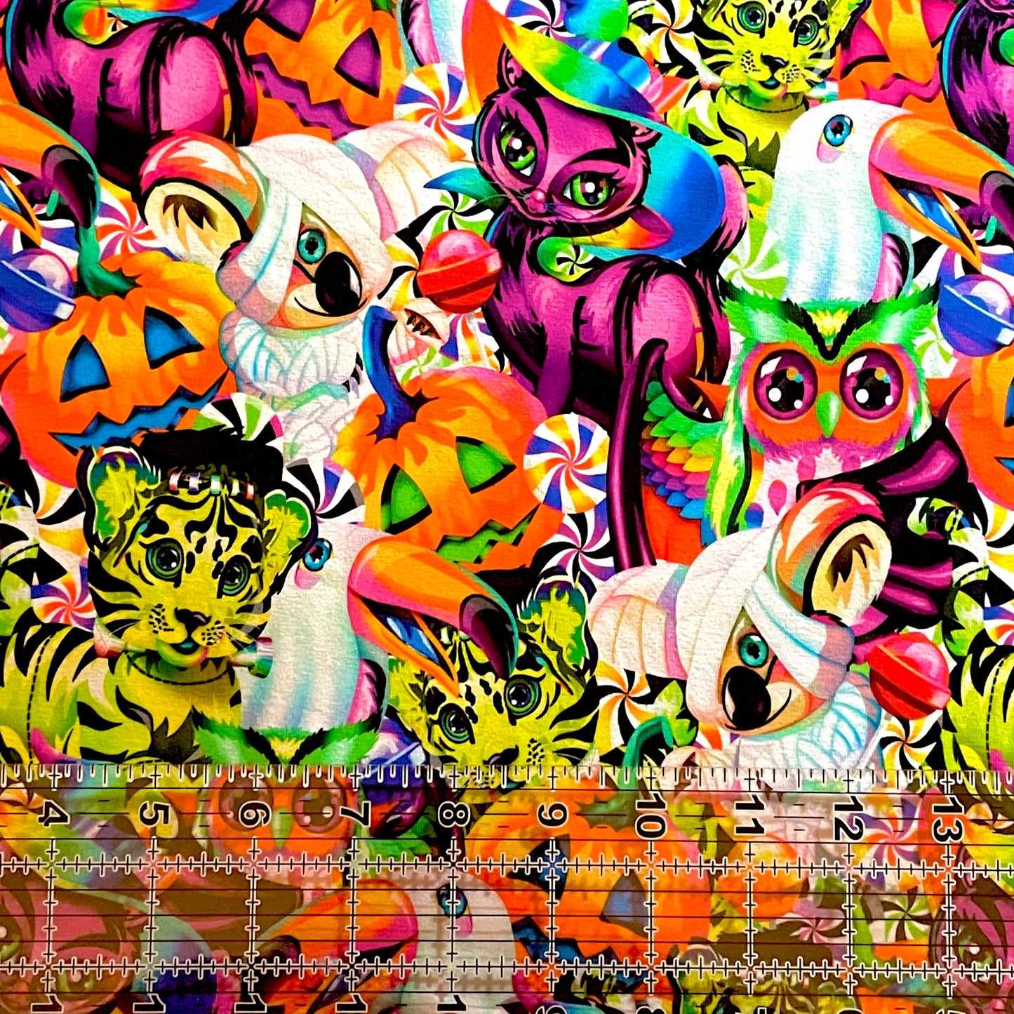 9x14 Tumbler Cut, Custom Fabric, CottonSpandex, High Quality, Mask Cut, Tumbler Fabric, Rainbow, Lisa, Bright, Animals, Frank, Halloween