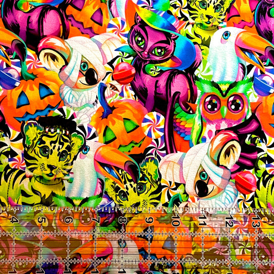 9x14 Tumbler Cut, Custom Fabric, CottonSpandex, High Quality, Mask Cut, Tumbler Fabric, Rainbow, Lisa, Bright, Animals, Frank, Halloween