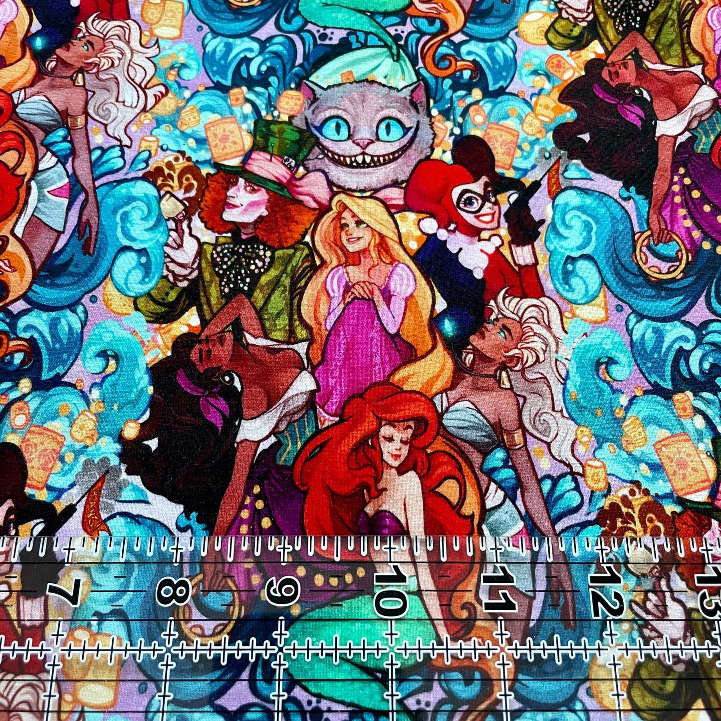 9x14 Tumbler Cut, Custom Fabric, CottonSpandex, High Quality, Mask Cut, Tumbler Fabric, Burton, Bright, Colorful, Alice and Friends