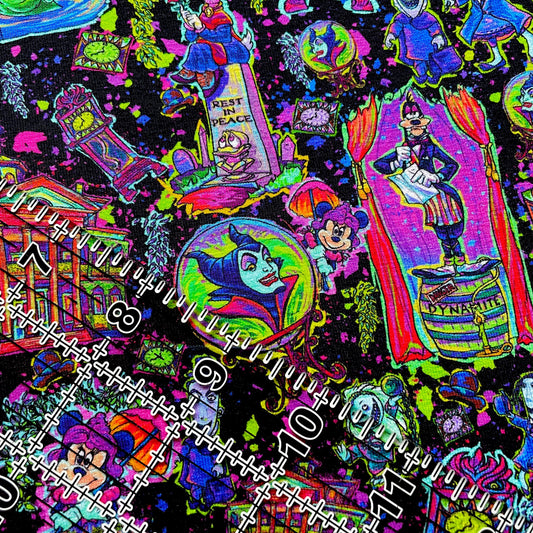 9x14 Tumbler Cut, Custom Fabric, CottonSpandex, High Quality, Halloween, Mask Cut, Tumbler Fabric, Mickey, Disney, Haunted Mansion