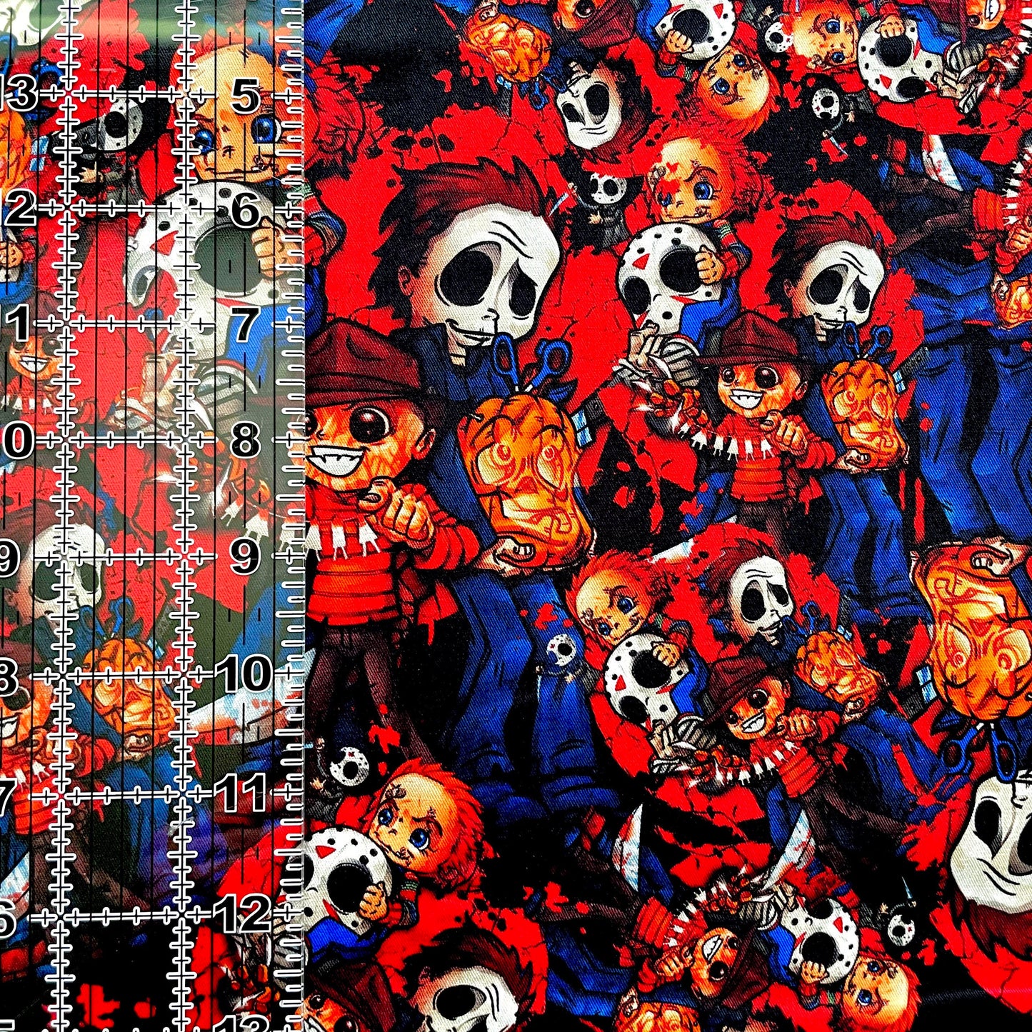 9x14 Tumbler Cut, Custom Fabric, CW Cotton Woven, High Quality, Mask Cut, Tumbler Fabric, Horror, Serial Killer, Halloween, Freddy & Friends