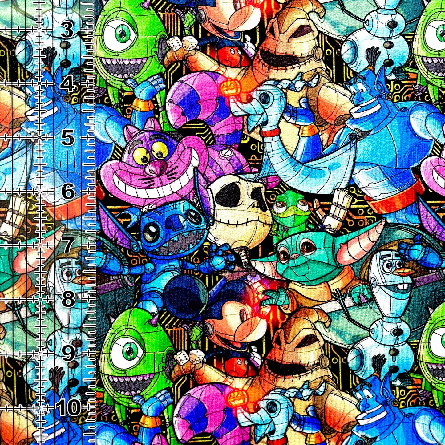 9x14 Tumbler Cut, Custom Fabric, CottonSpandex, High Quality, Mask Cut, Tumbler Fabric, Disney, Genie, Stitch, Cheshire, Monster,Robot Squad
