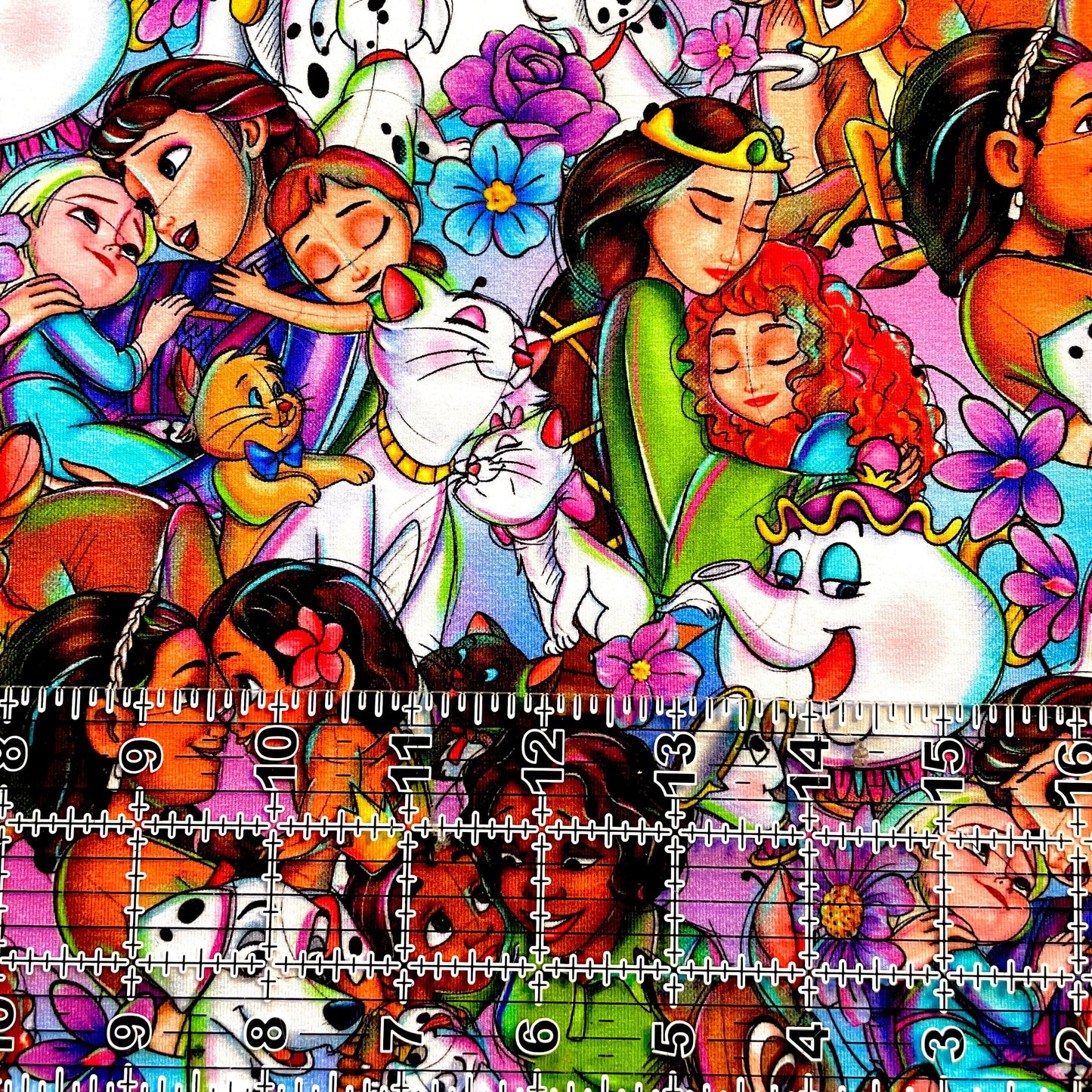 9x14 Tumbler Cut, Custom Fabric, CottonSpandex, High Quality, Mask Cut, Tumbler Fabric, Disney, Princesses, Mom, Madre, A Mother’s Love
