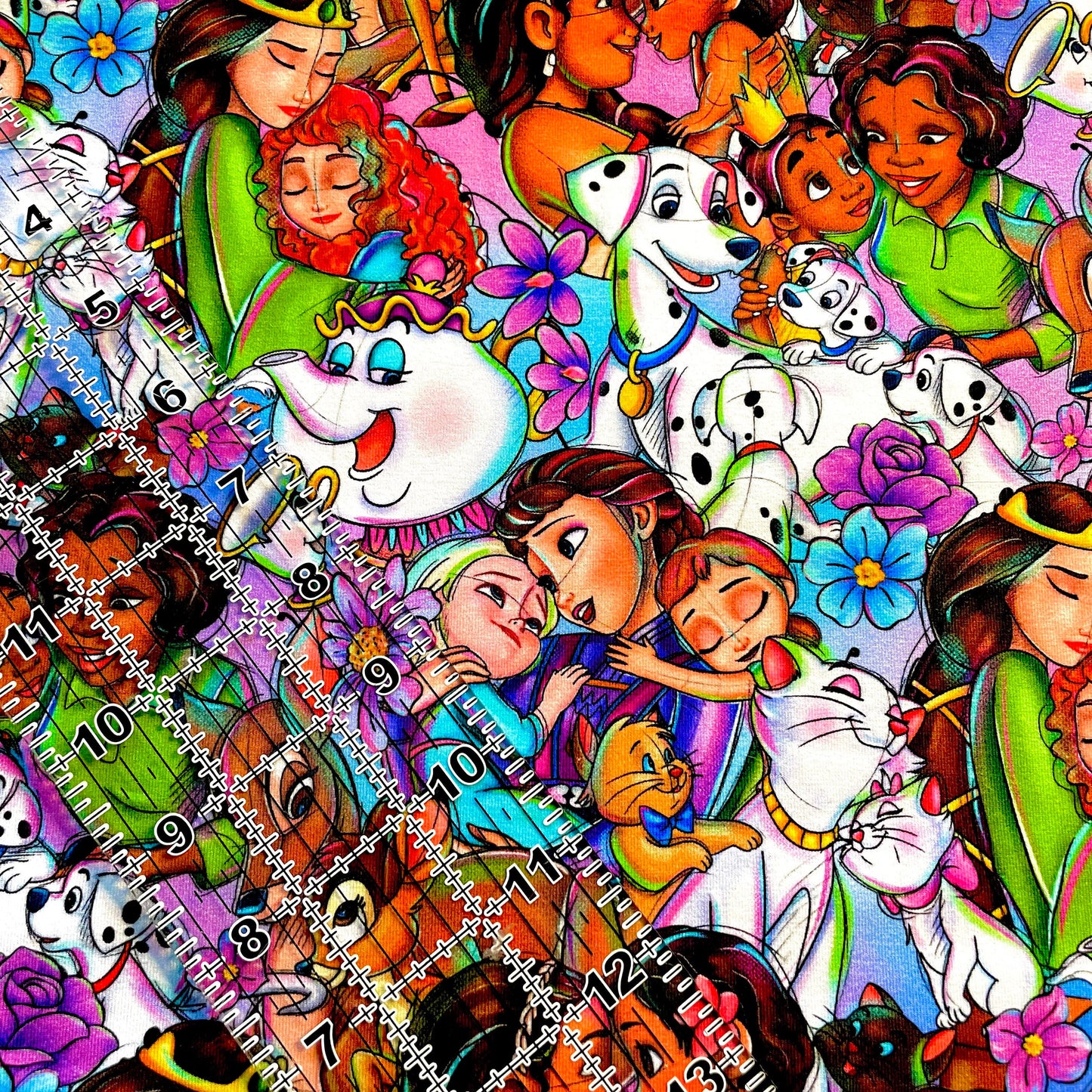9x14 Tumbler Cut, Custom Fabric, CottonSpandex, High Quality, Mask Cut, Tumbler Fabric, Disney, Princesses, Mom, Madre, A Mother’s Love