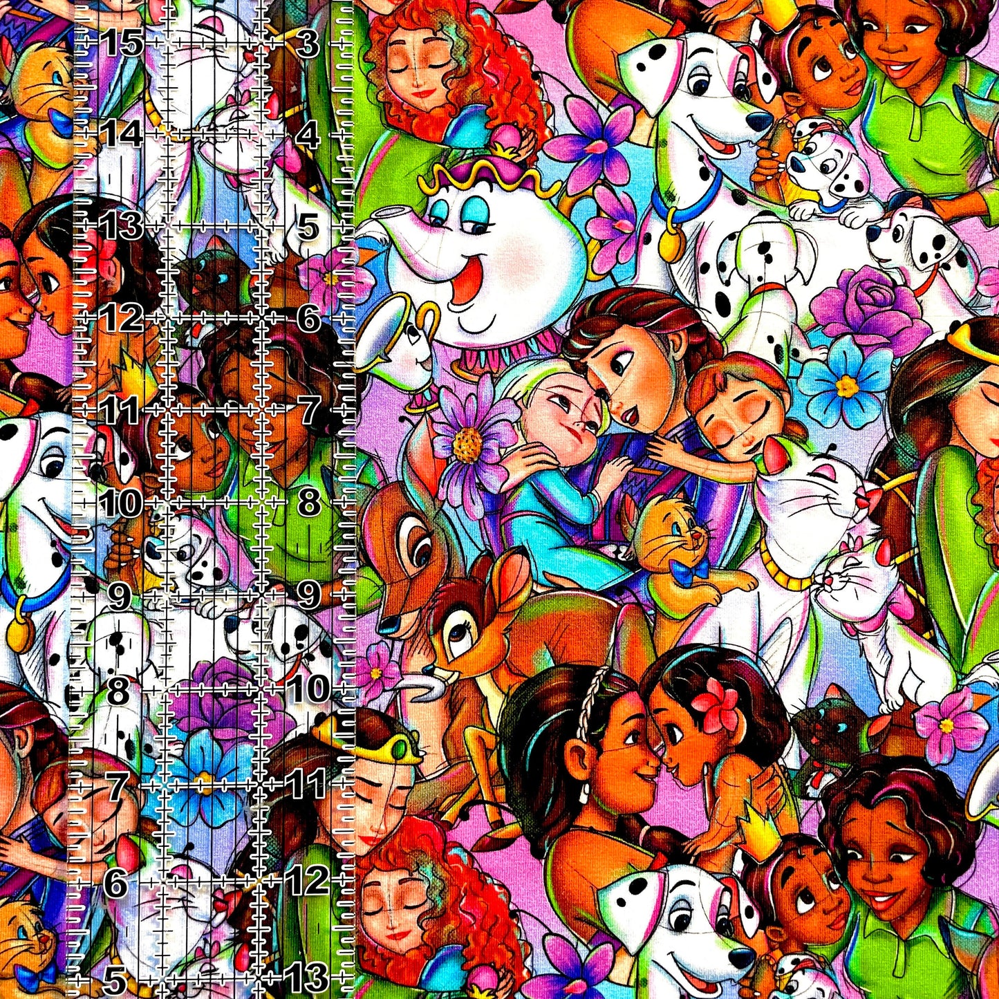 9x14 Tumbler Cut, Custom Fabric, CottonSpandex, High Quality, Mask Cut, Tumbler Fabric, Disney, Princesses, Mom, Madre, A Mother’s Love