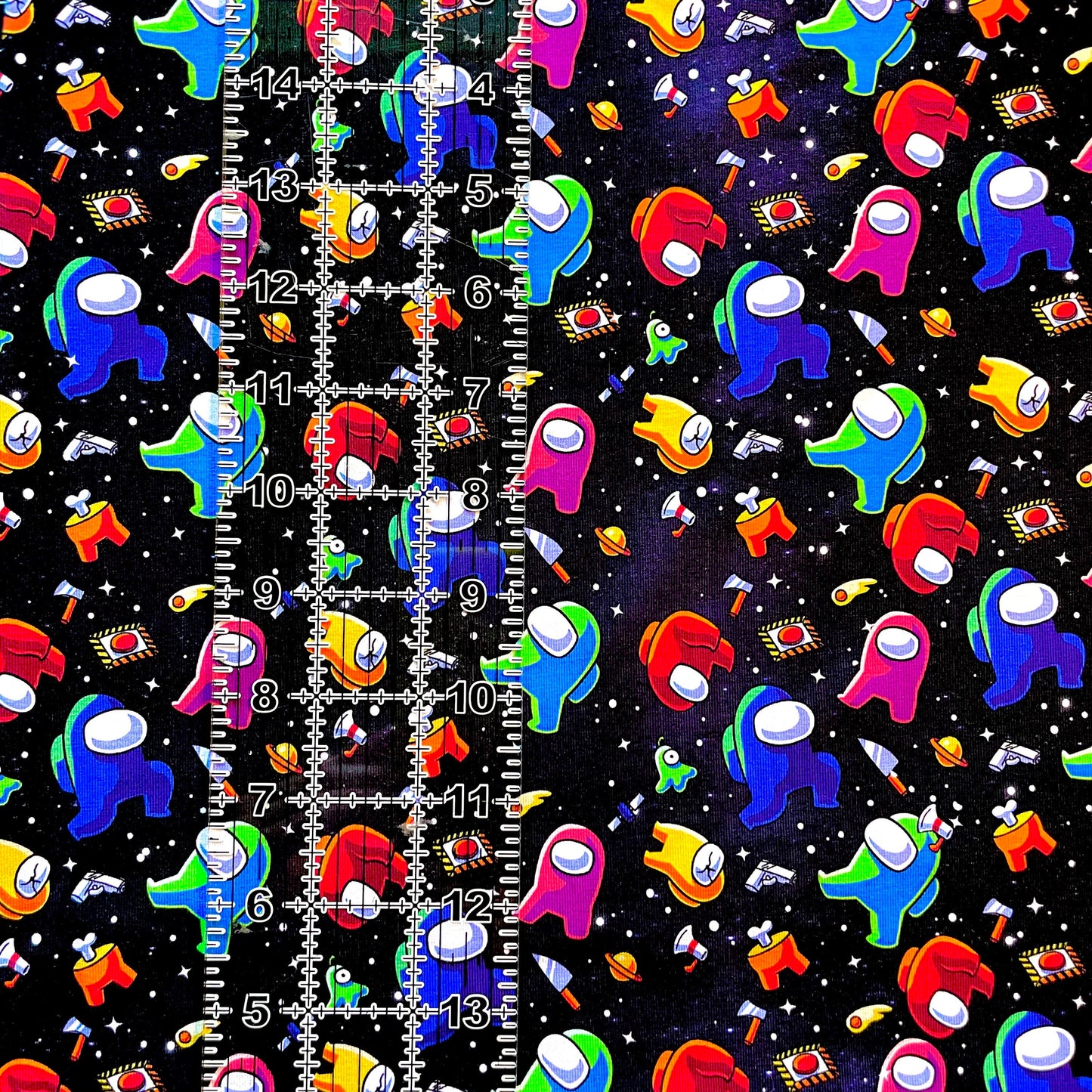 9x14 Tumbler Cut, Custom Fabric, CottonSpandex, High Quality, Mask Cut, Tumbler Fabric, Gamer, Space, Cartoon, Kids, Boy, Black BSC