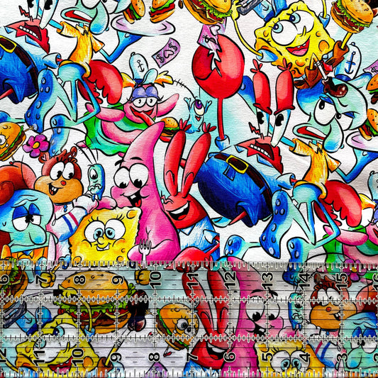 9x14 Tumbler Cut, Custom Fabric, CottonSpandex, High Quality, Mask Cut, Tumbler Fabric, Disney, Pineapple Under the Sea, Cute, Large