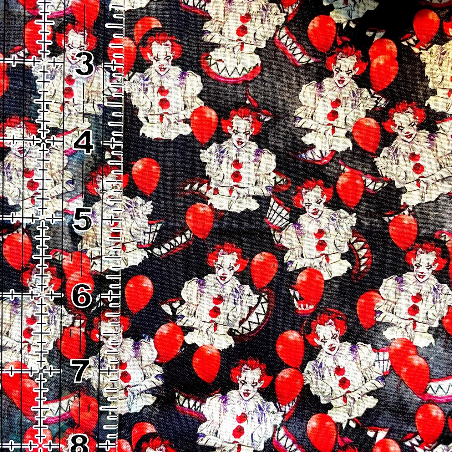 9x14 Tumbler Cut, Custom Fabric, CW Cotton Woven, High Quality, Mask Cut, Tumbler Fabric, Horror, Serial Killer, Halloween, Sm Red Balloon