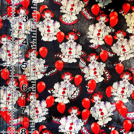 9x14 Tumbler Cut, Custom Fabric, CW Cotton Woven, High Quality, Mask Cut, Tumbler Fabric, Horror, Serial Killer, Halloween, Sm Red Balloon
