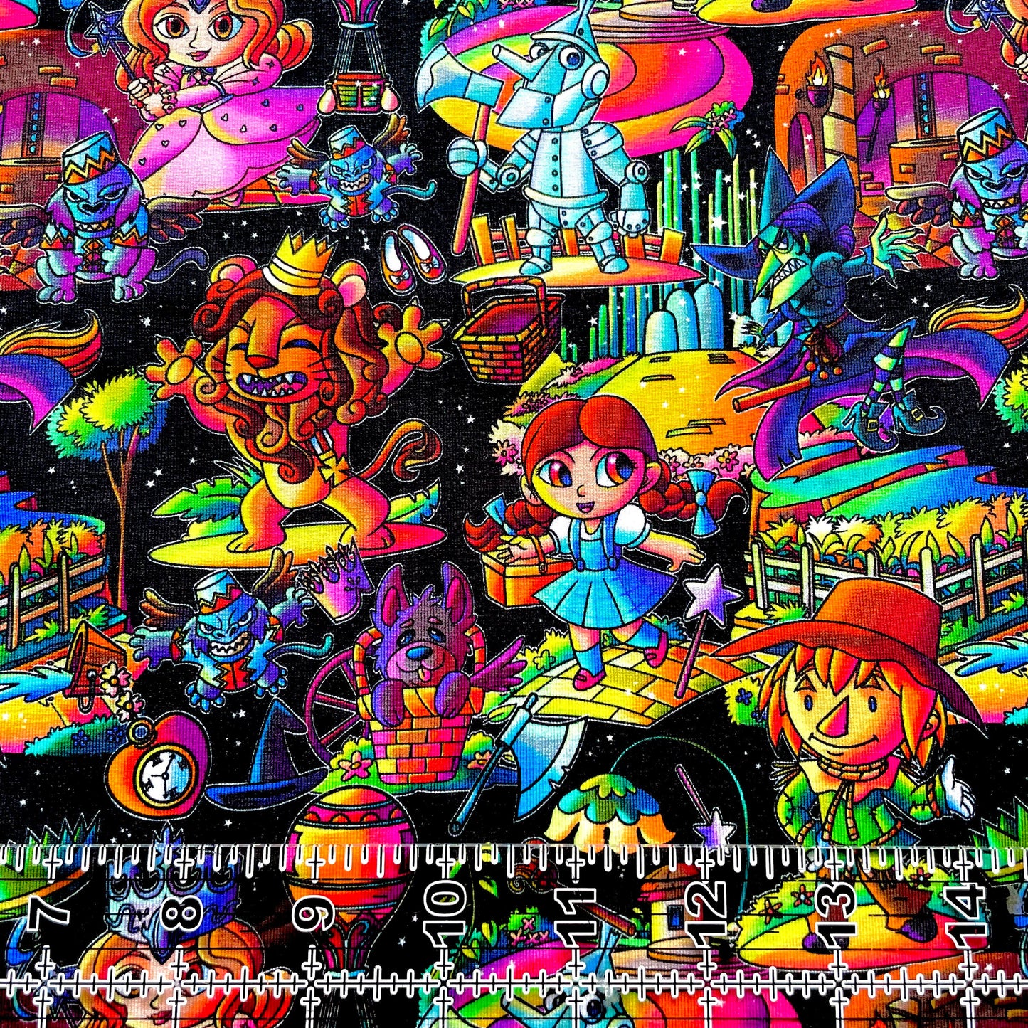 9x14 Tumbler Cut, Custom Fabric, CottonSpandex, High Quality, Mask Cut, Tumbler Fabric, TV, Show, Cartoon, Classic, Yellow Brick Road