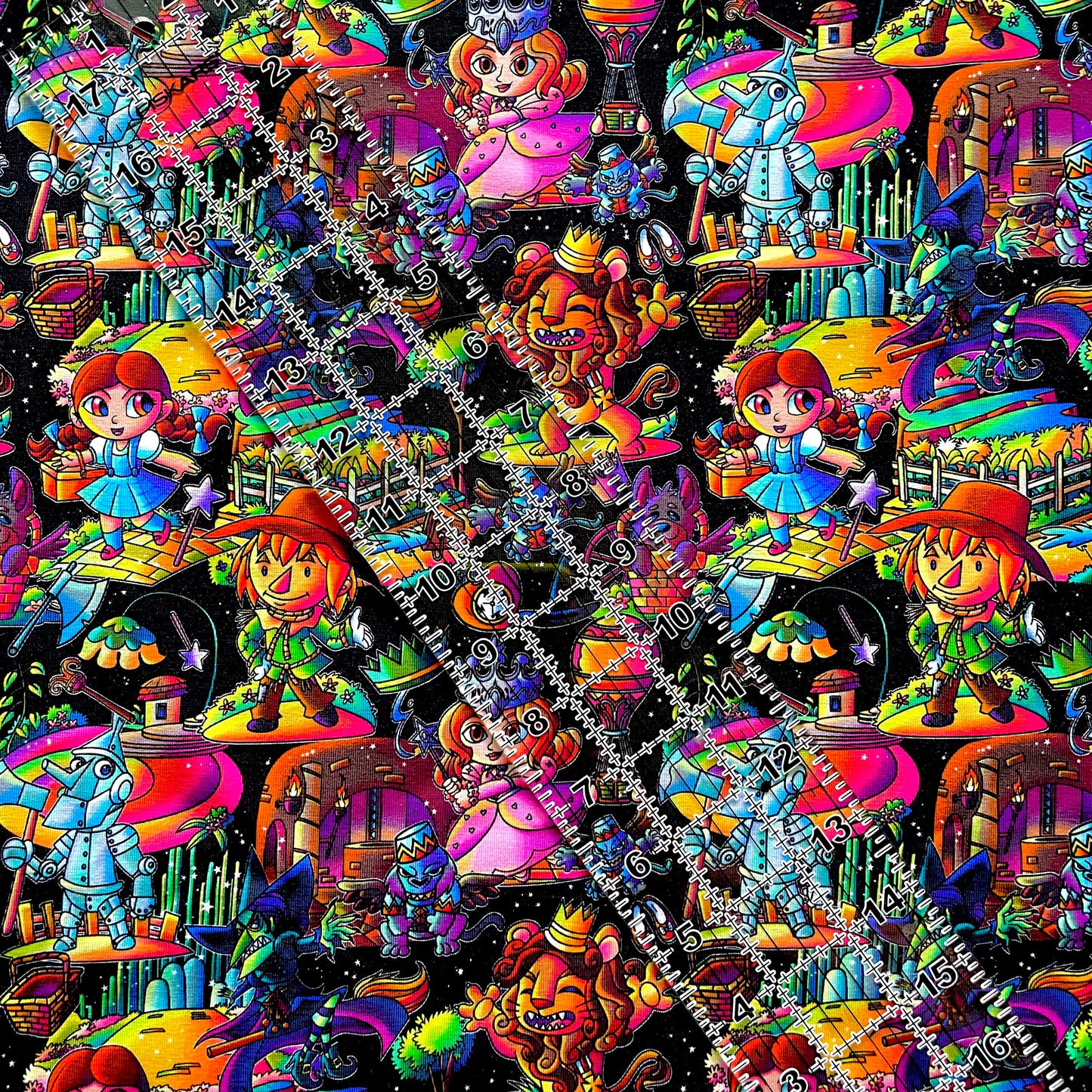 9x14 Tumbler Cut, Custom Fabric, CottonSpandex, High Quality, Mask Cut, Tumbler Fabric, TV, Show, Cartoon, Classic, Yellow Brick Road