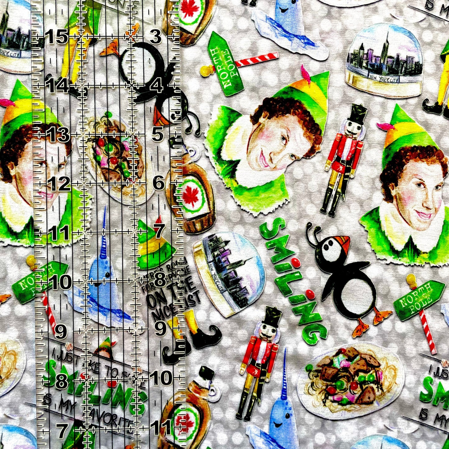 9x14 Tumbler Cut, Custom Fabric, CottonSpandex, High Quality, Mask Cut, Tumbler Fabric, Christmas, Elf, Classics, TV, Funny Movie, Smiling