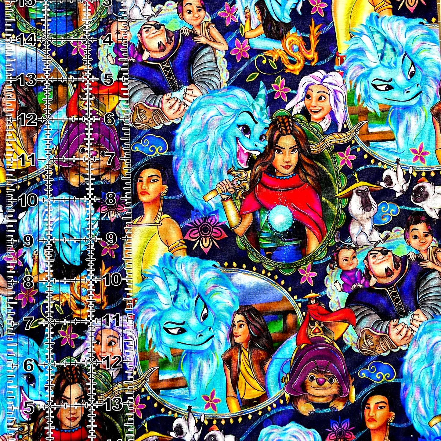 9x14 Tumbler Cut, Custom Fabric, CottonSpandex, High Quality, Mask Cut, Tumbler Fabric, Disney, Dragon, Cute, Princess, Bright