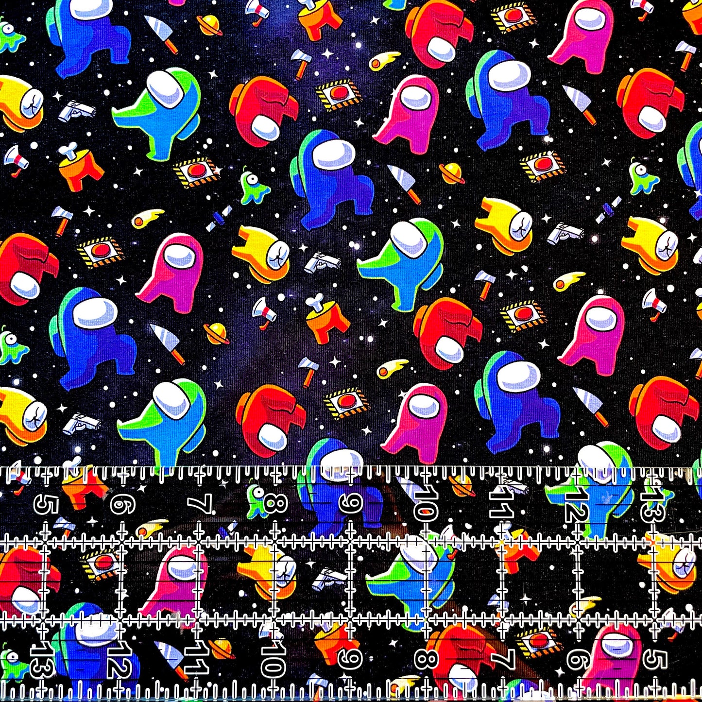 9x14 Tumbler Cut, Custom Fabric, CottonSpandex, High Quality, Mask Cut, Tumbler Fabric, Gamer, Space, Cartoon, Kids, Boy, Black BSC