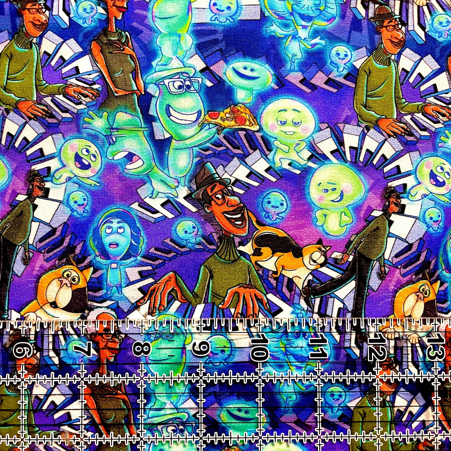 9x14 Tumbler Cut, Custom Fabric, CottonSpandex, High Quality, Mask Cut, Tumbler Fabric, Disney, Cartoon, Piano, Cat, Lost in the Music