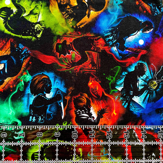 9x14 Tumbler Cut, Custom Fabric, CottonSpandex, High Quality, Mask Cut, Tumbler Fabric, Halloween, Horror, Beautiful Vibrant, Illumination