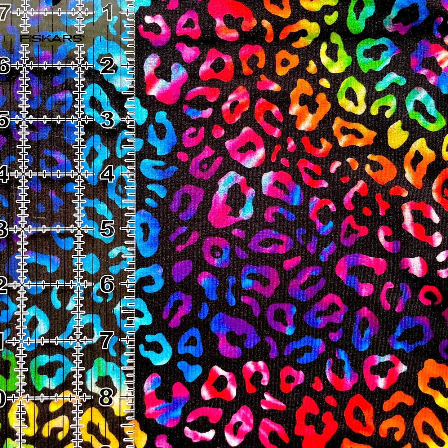 9x14 Tumbler Cut, Custom Fabric, CottonSpandex, High Quality, Mask Cut, Tumbler Fabric, Bright, Beautiful, Leopard Tie Dye, Rainbow