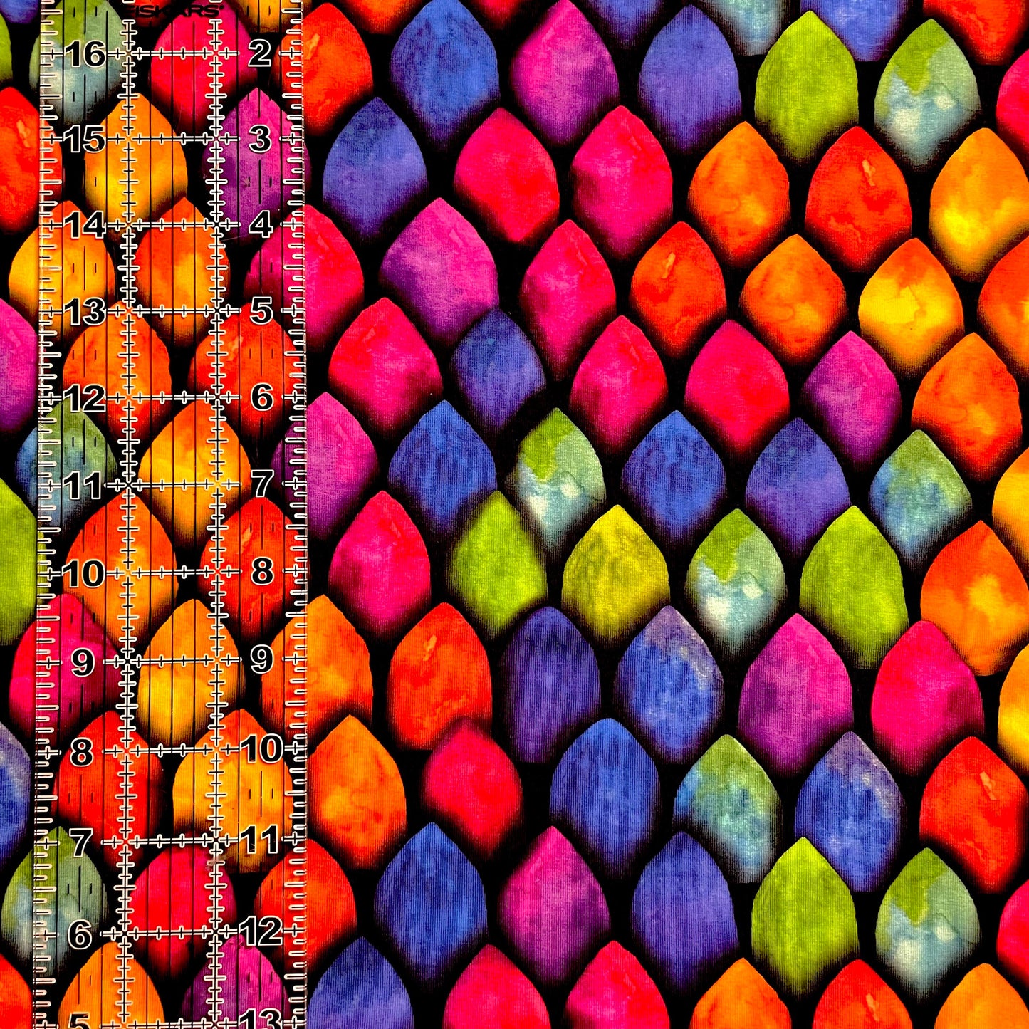 9x14 Tumbler Cut, Custom Fabric, CottonSpandex, High Quality, Mask Cut, Tumbler Fabric, Bright, Beautiful, Colorful, Dragon Scales