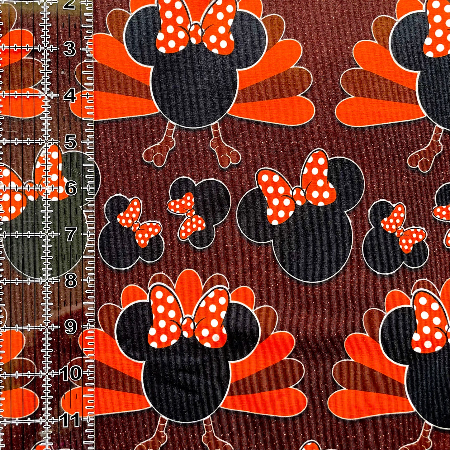 9x14 Tumbler Cut, Custom Fabric, CottonSpandex, High Quality, Mask Cut, Tumbler Fabric, Thanksgiving, Fall, Mickey, Minnie, Turkeys