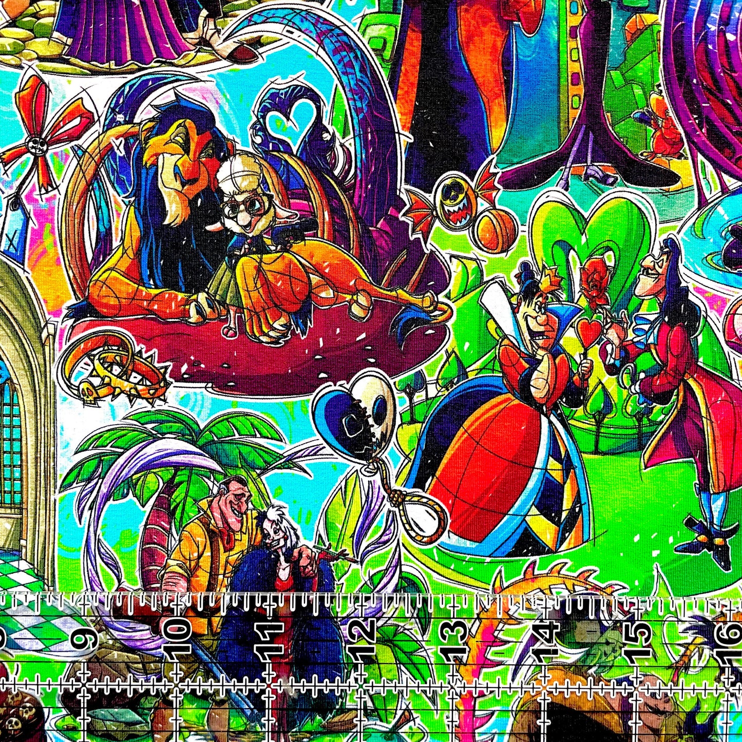 9x14 Tumbler Cut, Custom Fabric, CottonSpandex, High Quality, Mask Cut, Tumbler Fabric, Halloween, Villains, Evil Romance