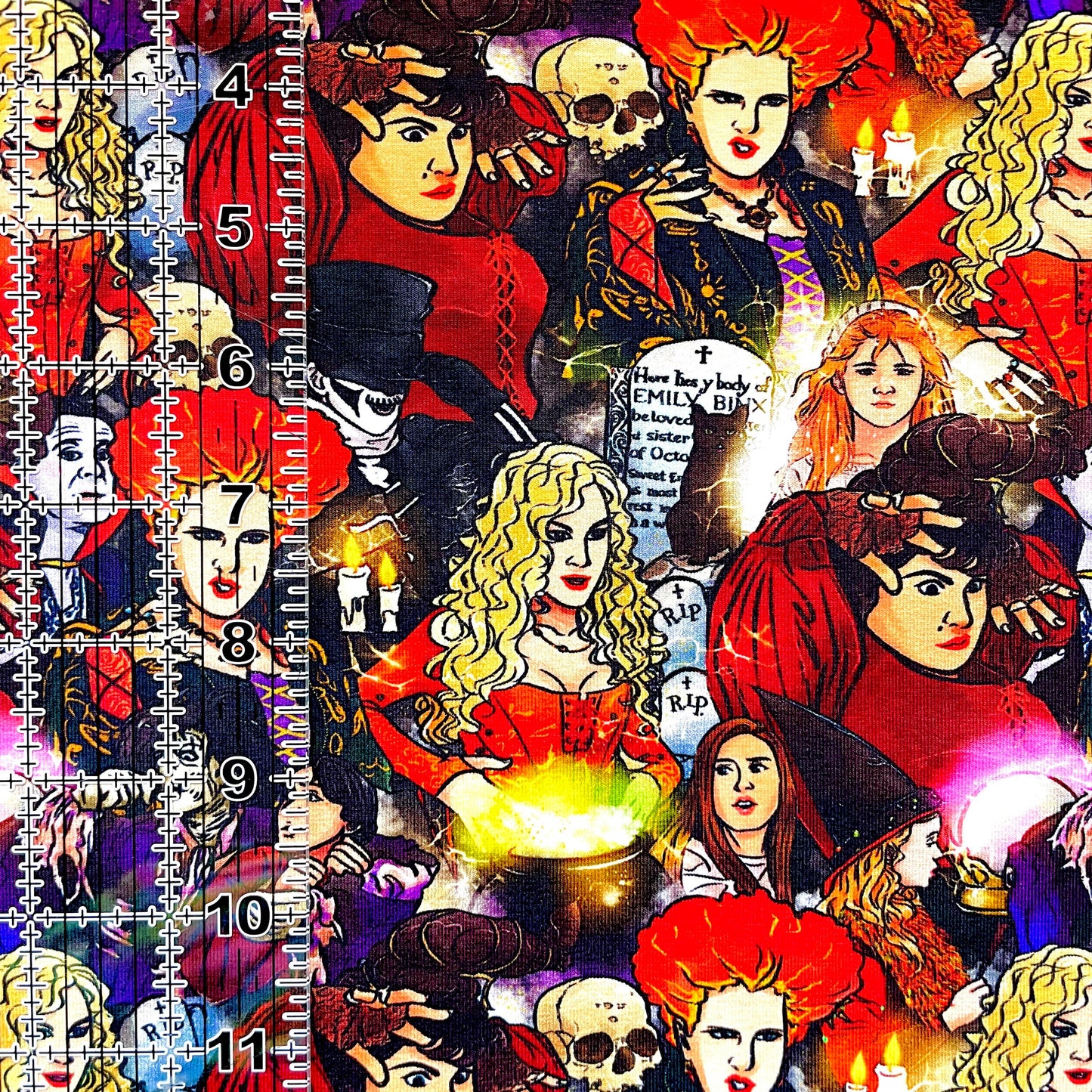 9x14 Tumbler Cut, Custom Fabric, CottonSpandex, High Quality, Mask Cut, Tumbler Fabric, Halloween, Hocus, Witches, Sisters, Pocus, SNC