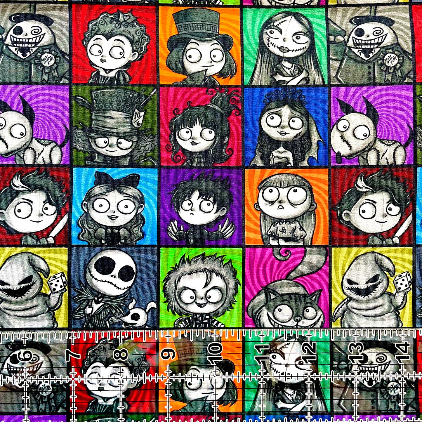 9x14 Tumbler Cut, Custom Fabric, CottonSpandex, High Quality, Halloween, Mask Cut, Tumbler Fabric, Burton Chibi Blocks