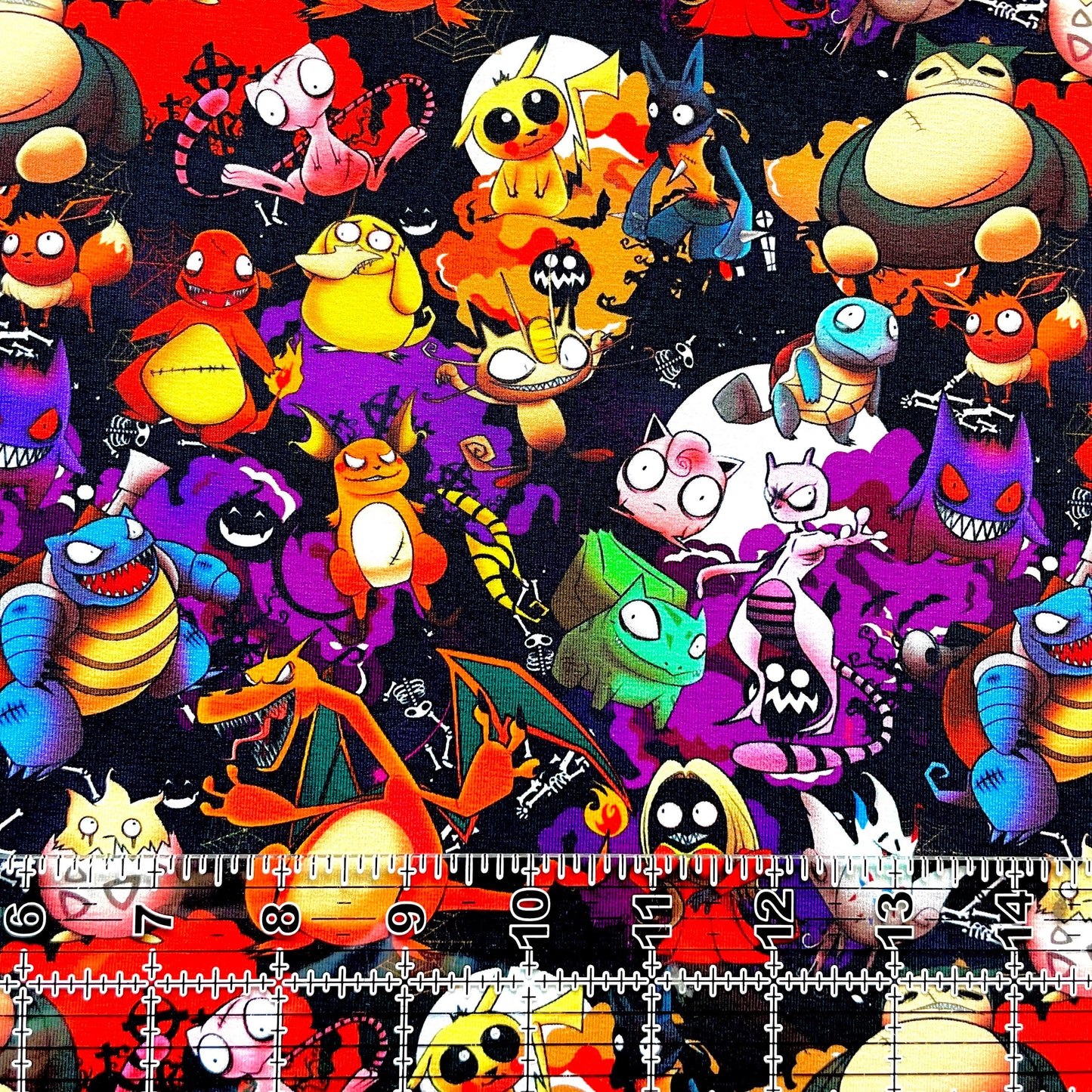 9x14 Tumbler Cut, Custom Fabric, CottonSpandex, High Quality, Mask Cut, Tumbler Fabric, Gamer, Anime, Characters, Video Games, Evil Poke