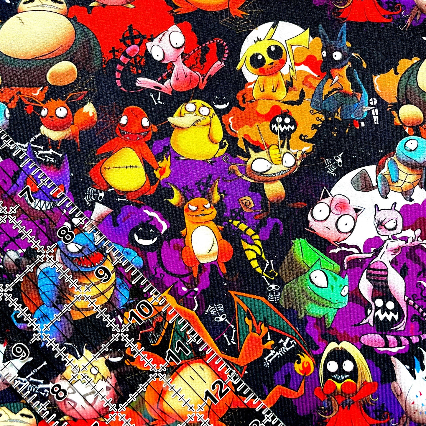 9x14 Tumbler Cut, Custom Fabric, CottonSpandex, High Quality, Mask Cut, Tumbler Fabric, Gamer, Anime, Characters, Video Games, Evil Poke