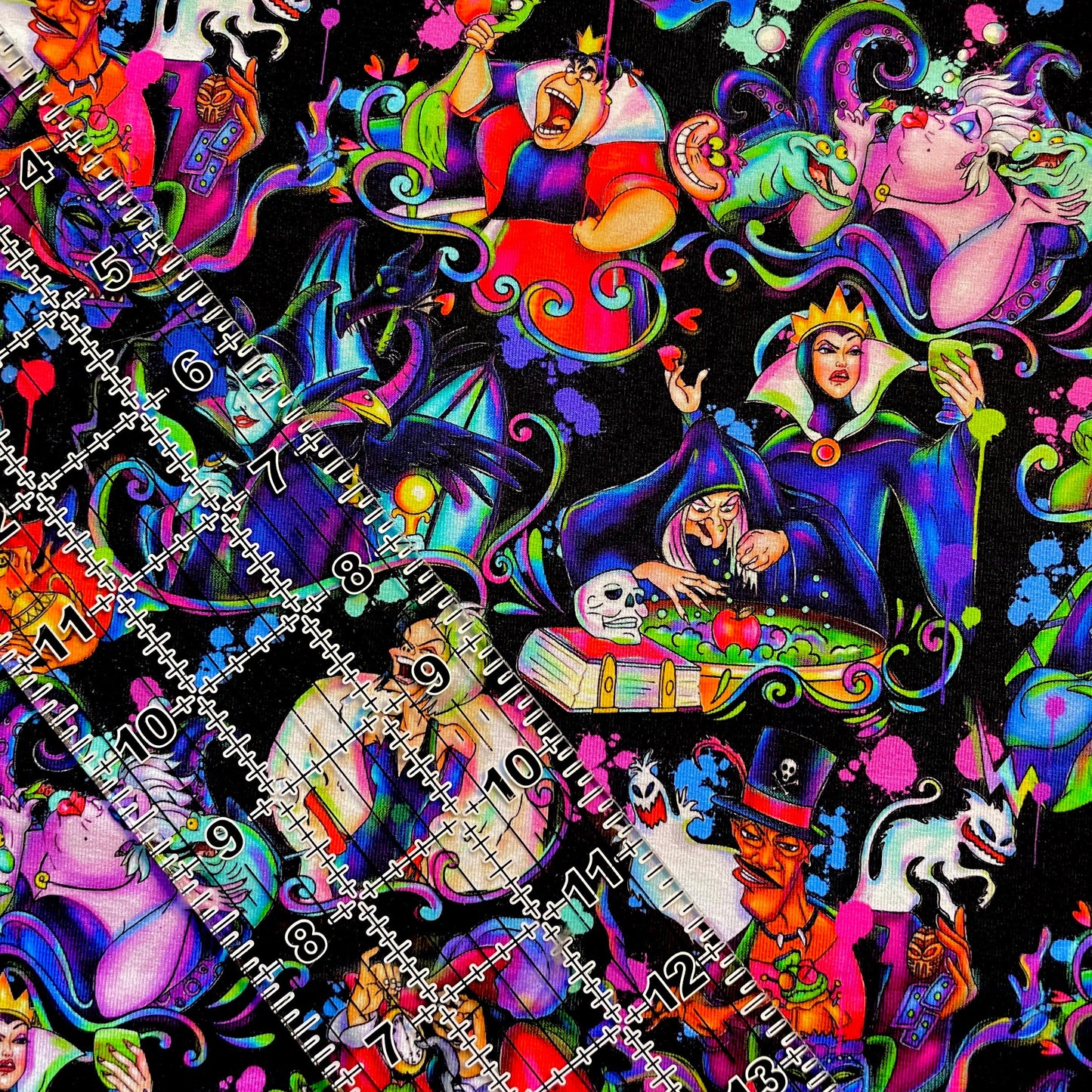 9x14 Tumbler Cut, Custom Fabric, CottonSpandex, High Quality, Mask Cut, Tumbler Fabric, Halloween, Evil, Bright Villains, New, Flames Main