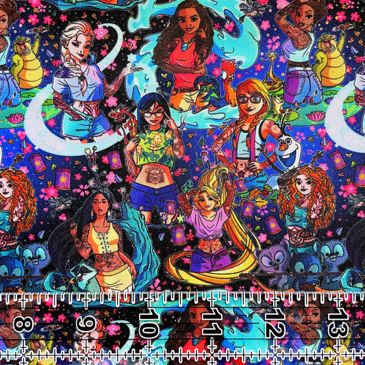 9x14 Tumbler Cut, Custom Fabric, CW Cotton Woven, High Quality, Mask Cut, Tumbler Fabric, Sexy Princesses, Princess, Tattoos, Hip, Modern