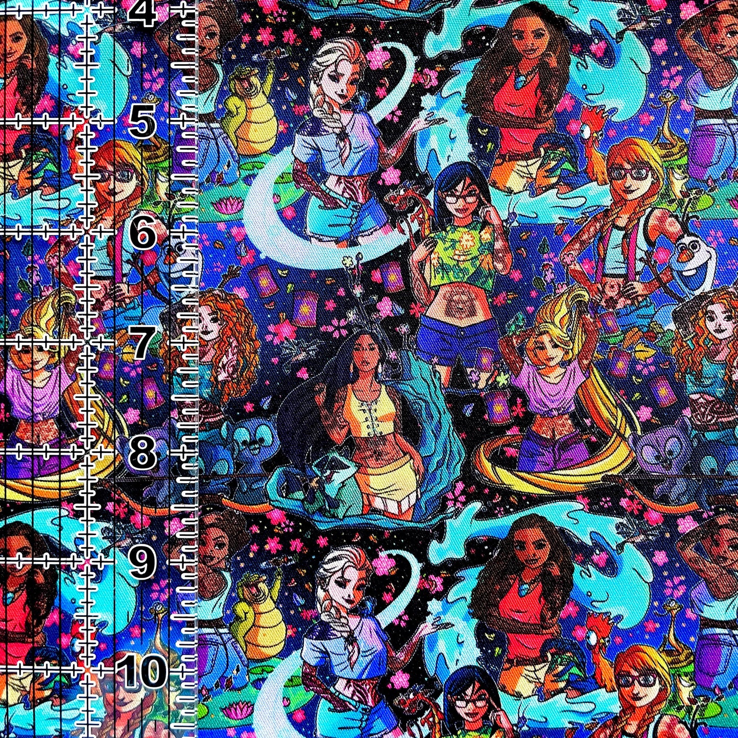 9x14 Tumbler Cut, Custom Fabric, CW Cotton Woven, High Quality, Mask Cut, Tumbler Fabric, Sexy Princesses, Princess, Tattoos, Hip, Modern