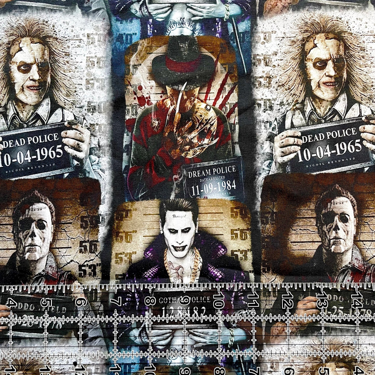 9x14 Tumbler Cut, Custom Fabric, CottonSpandex, High Quality, Mask Cut, Tumbler Fabric, Halloween, Horror, Serial Killers, Busted