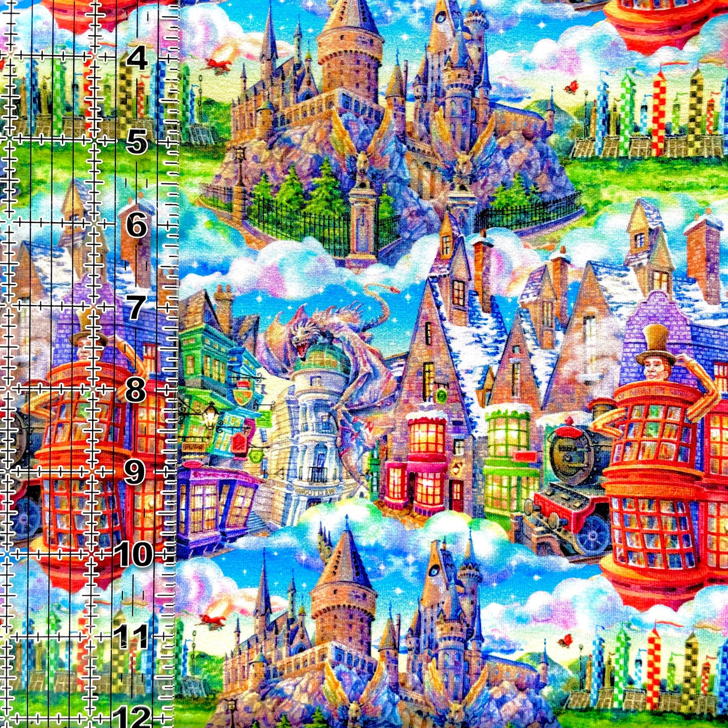 9x14 Tumbler Cut, Custom Fabric, CottonSpandex, High Quality, Mask Cut, Tumbler Fabric, Movie, Magic, Wizard, HP, Castle, Wizarding World