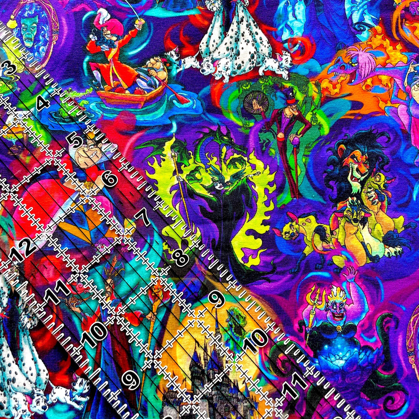 9x14 Tumbler Cut, Custom Fabric, CottonSpandex, High Quality, Mask Cut, Tumbler Fabric, Halloween, Evil, Bright Villains, New, Flames Stack