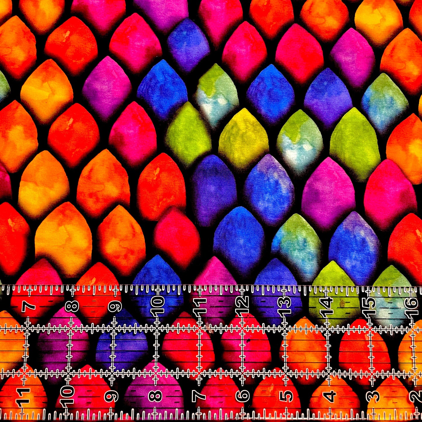9x14 Tumbler Cut, Custom Fabric, CottonSpandex, High Quality, Mask Cut, Tumbler Fabric, Bright, Beautiful, Colorful, Dragon Scales