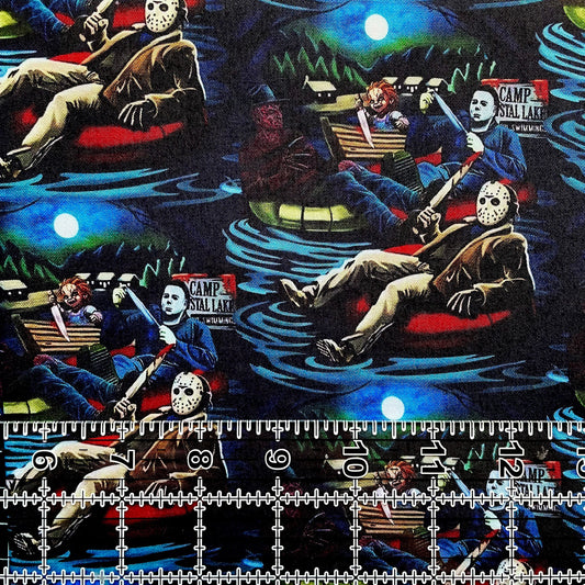 9x14 Tumbler Cut, Custom Fabric, CW Cotton Woven, High Quality, Mask Cut, Tumbler Fabric, Horror Serial Killer, Halloween, Camp Crystal Lake