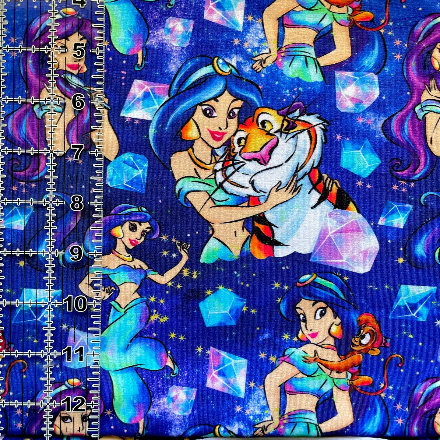 9x14 Tumbler Cut, Custom Fabric, CottonSpandex, High Quality, Mask Cut, Tumbler Fabric, Disney, Magic, Cartoons, Princess, Jasmine