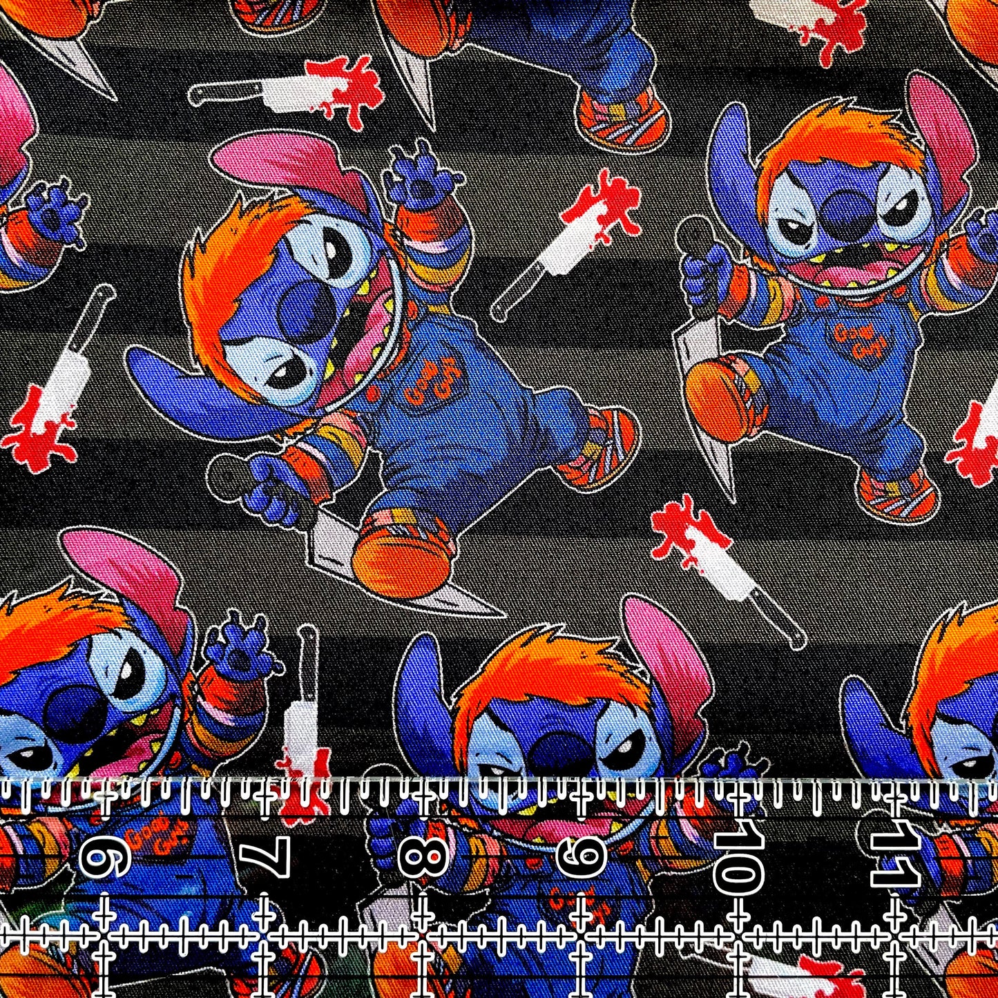 9x14 Tumbler Cut, Custom Fabric, CW Cotton Woven, High Quality, Mask Cut, Tumbler Fabric, Disney, Halloween, Killer Stitch, Wanna Play