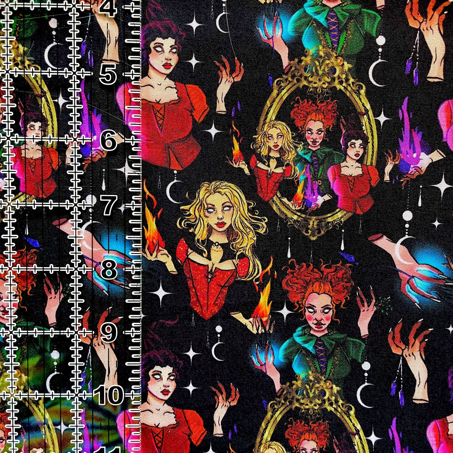 9x14 Tumbler Cut, Custom Fabric, CW Cotton Woven, High Quality, Mask Cut, Tumbler Fabric, Hocus, Witch Sisters, Halloween, Pocus, Abstract