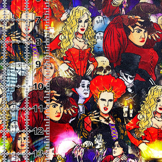 9x14 Tumbler Cut, Custom Fabric, CW Cotton Woven, High Quality, Mask Cut, Tumbler Fabric, Hocus, Witch Sisters, Halloween, Pocus, SNC